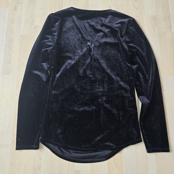 Sundance Morgan Top Women's S Black Velvet Surplice Balletcore Dark Romantic - Picture 4 of 8